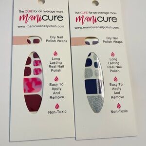 Pedicure Nail Polish Wraps - Red and Silver